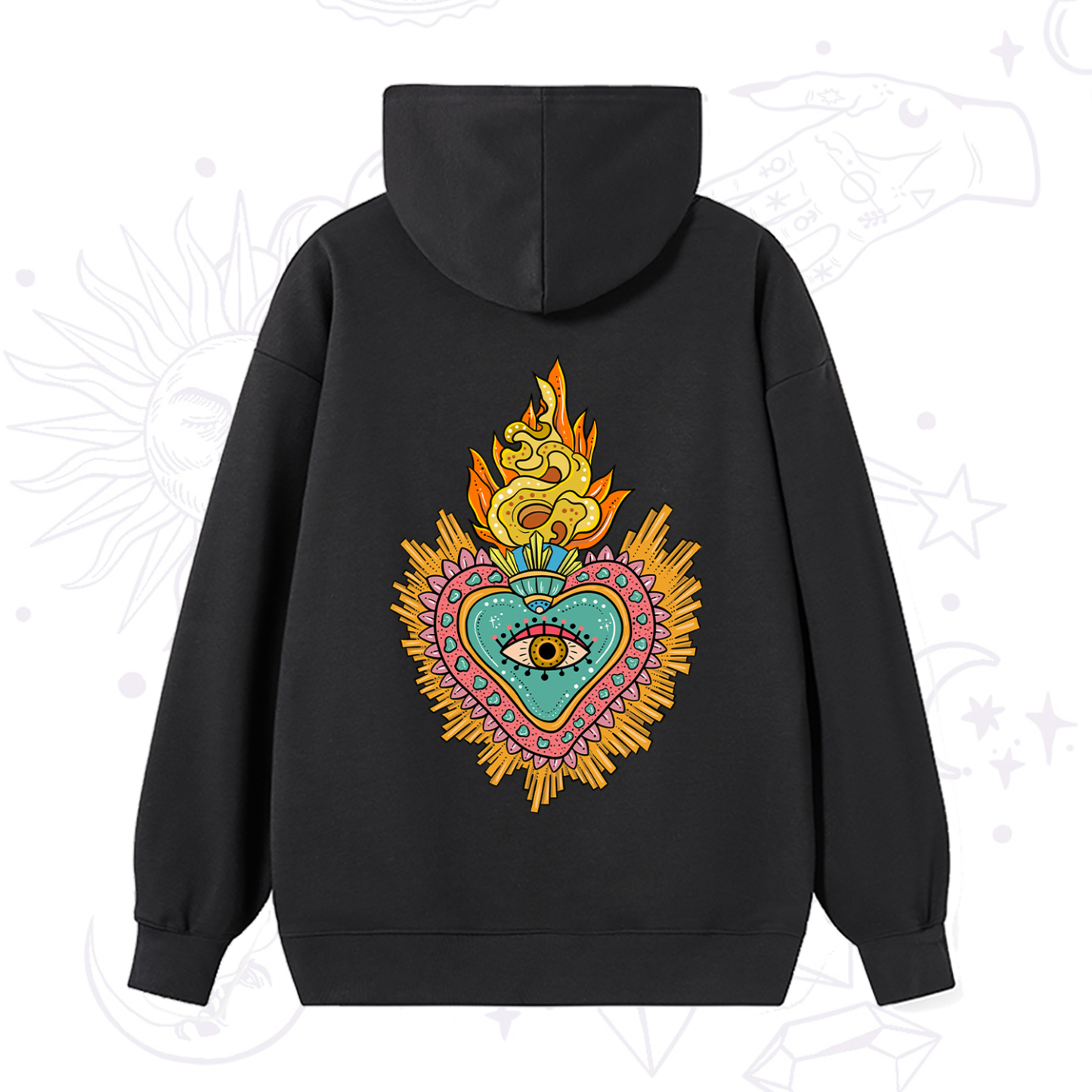 Magic Purplehecate Rainbow Sacred Heart Hoodie
