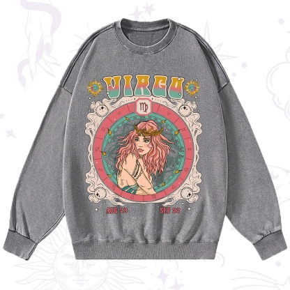 Purplehecate Virgo Cosmic Zodiac Washed Sweatshirt