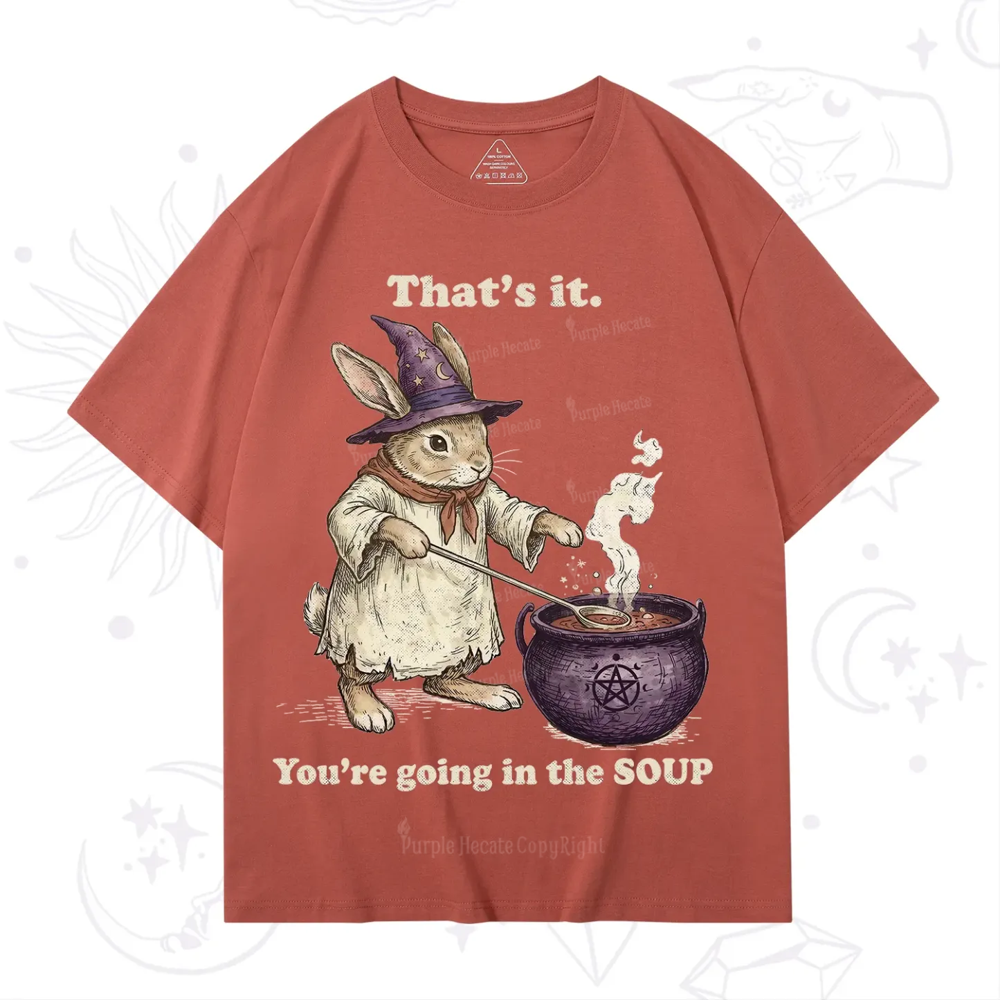 Purplehecate That's It You're Going in the Soup Witch Bunny T-Shirt