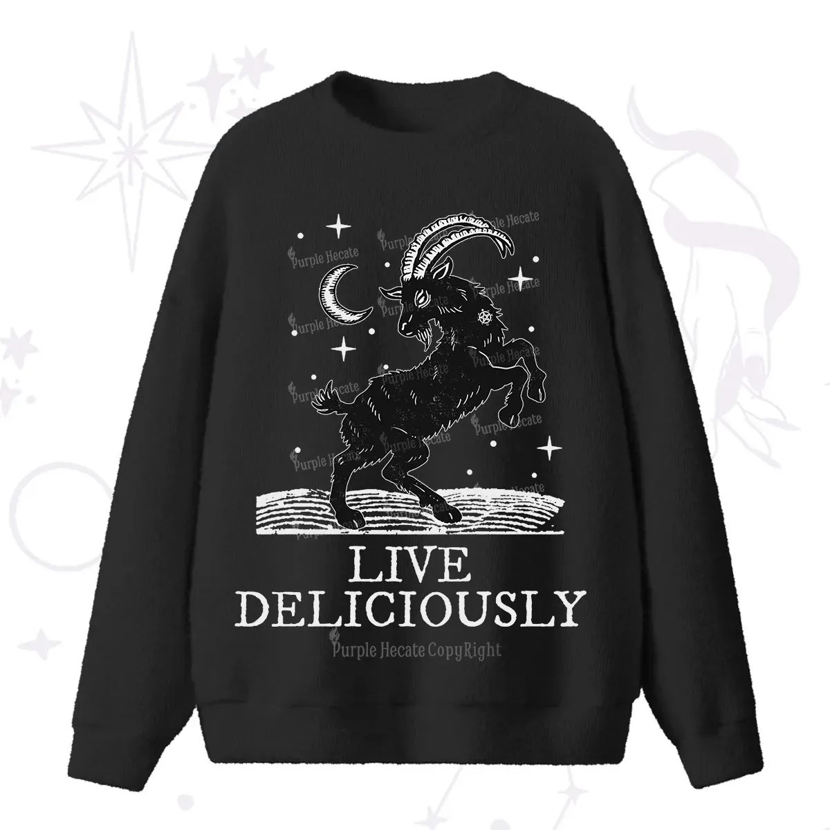 Purplehecate Live Deliciously Fuzzy Ugly Sweater