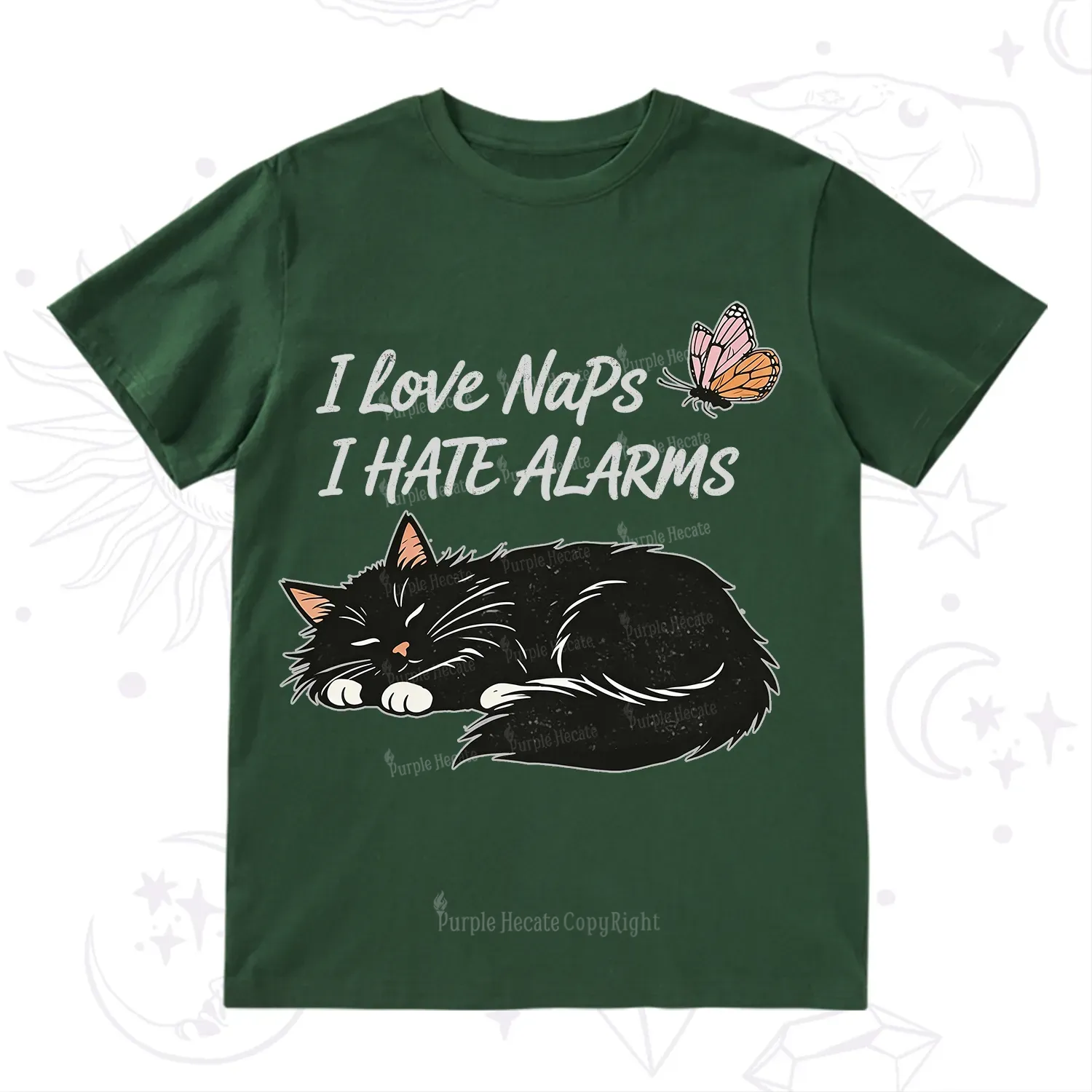 Purplehecate I Love Naps I Hate Alarms T-Shirt