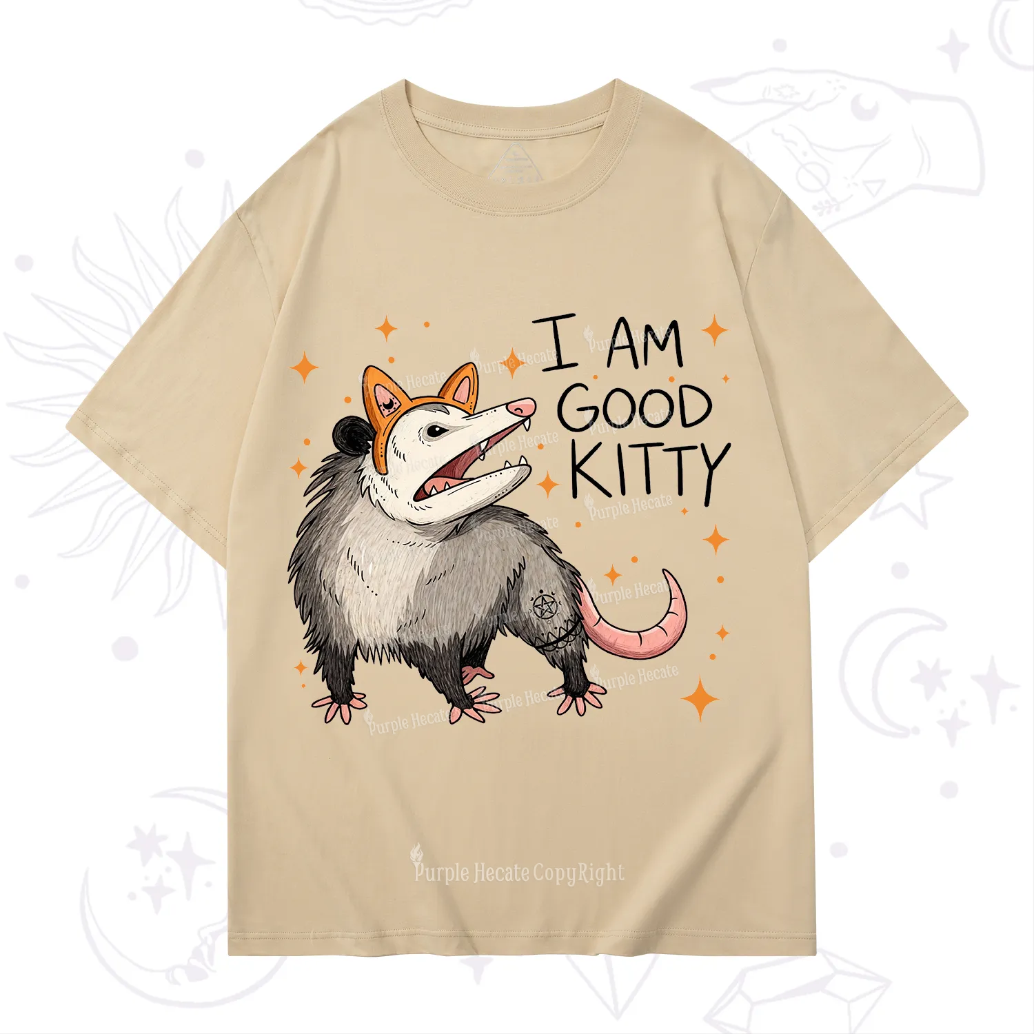 Purplehecate Funny Opossum I Am Good Kitty T-Shirt