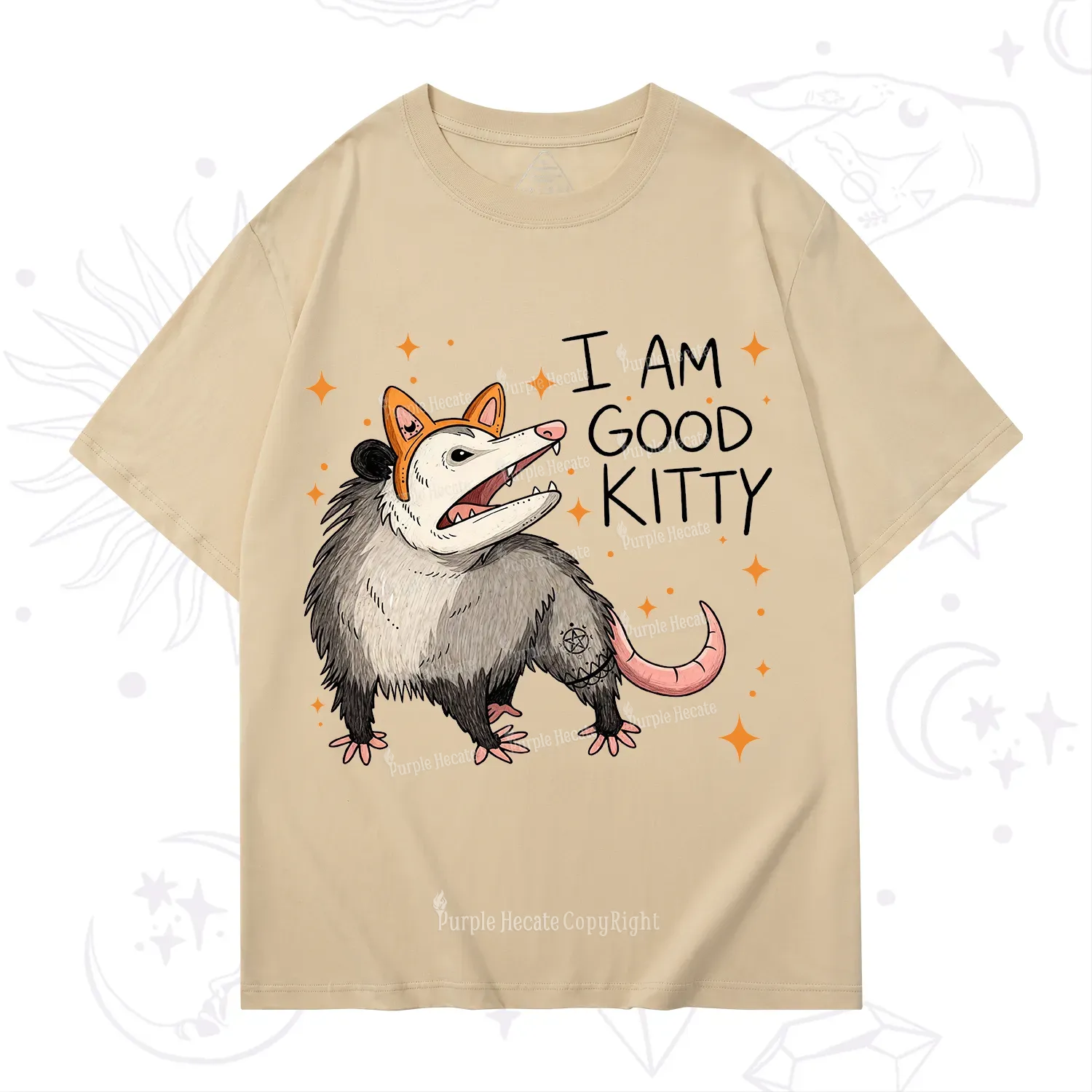 Purplehecate Funny Opossum I Am Good Kitty T-Shirt