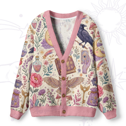 Purplehecate Enchanted Apothecary Raven Ugly Cardigan Sweaters