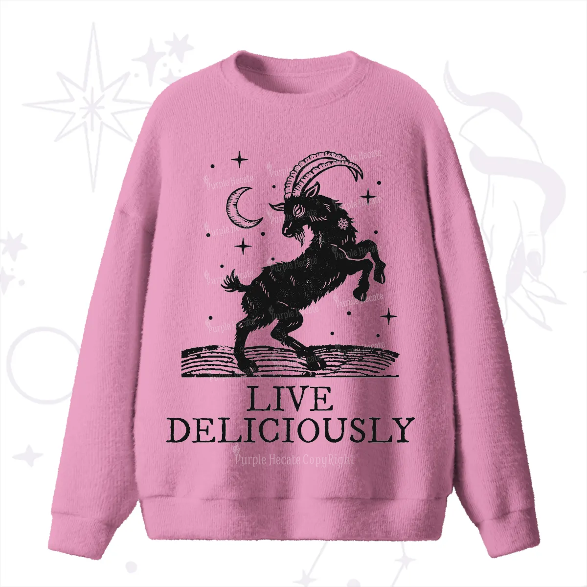 Purplehecate Live Deliciously Fuzzy Ugly Sweater