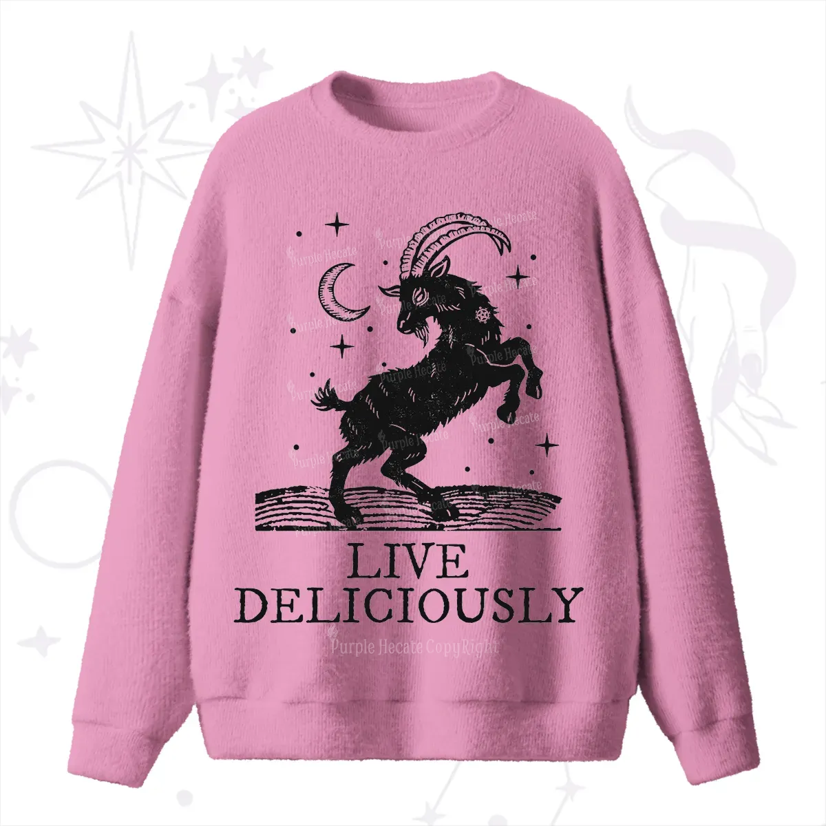 Purplehecate Live Deliciously Fuzzy Ugly Sweater