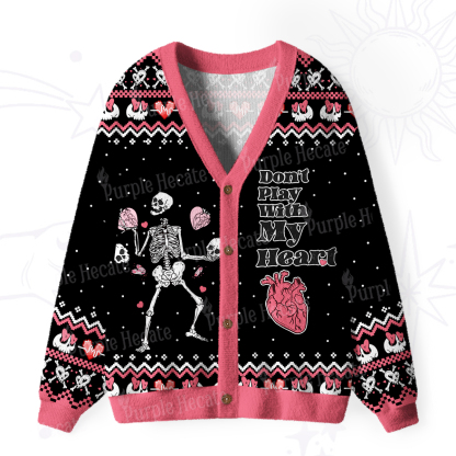 Purplehecate Don't Play With My Heart Ugly Cardigan Sweaters