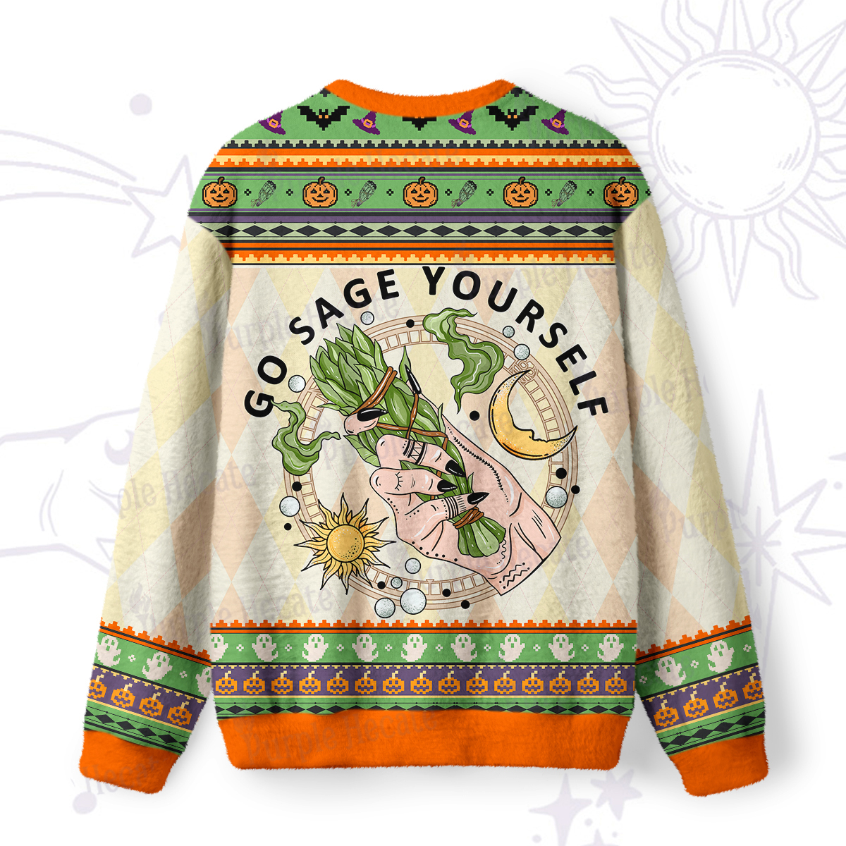 Purplehecate Go Sage Yourself Ugly Halloween Sweatshirts