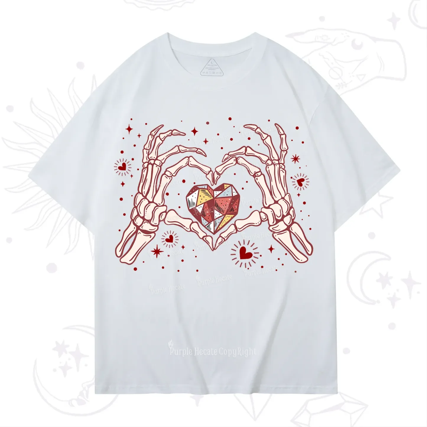 Purplehecate Skeleton Love Hands Valentine T-Shirt