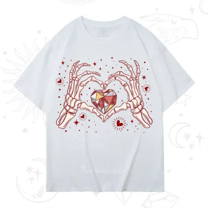 Purplehecate Skeleton Love Hands Valentine T-Shirt