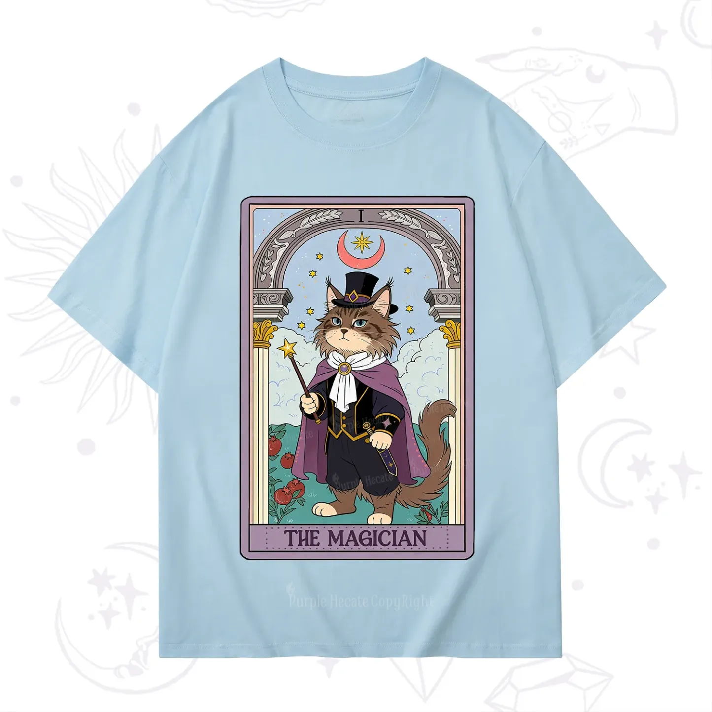 Purplehecate The Magician Cat Tarot T-Shirt