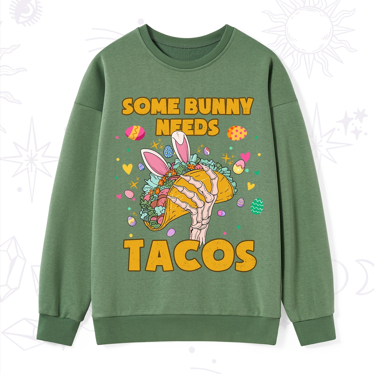 Purplehecate Some Bunny Needs Tacos Easter Sweatshirt