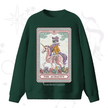 Purplehecate The Audacity Tarot Card Fuzzy Ugly Sweater