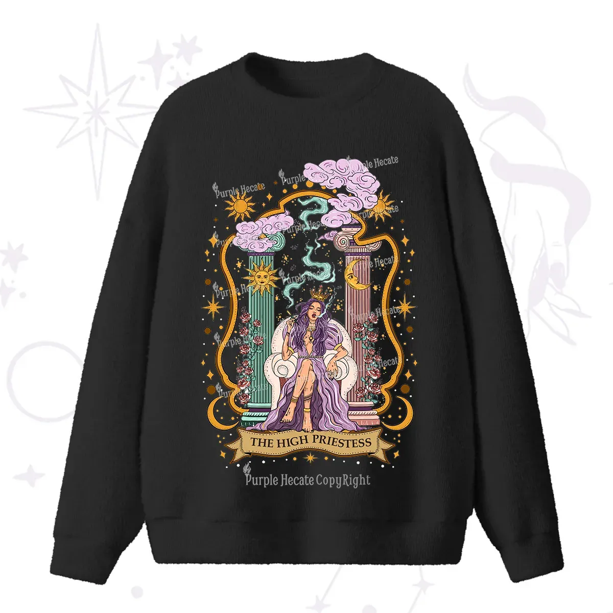 Purplehecate The High Priestess Goddess Fuzzy Ugly Sweater