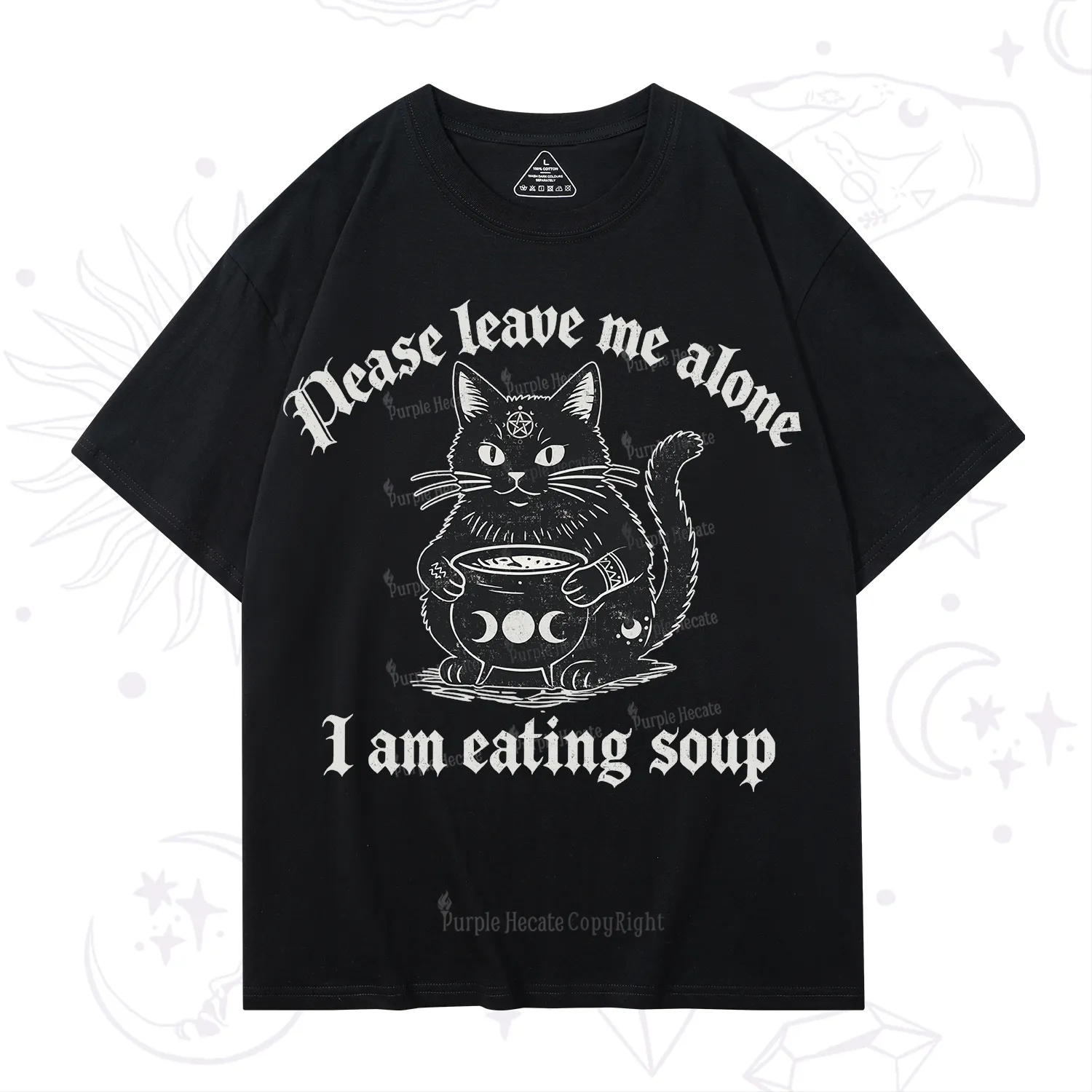 Purplehecate Magic Cat Eating Soup T-Shirt