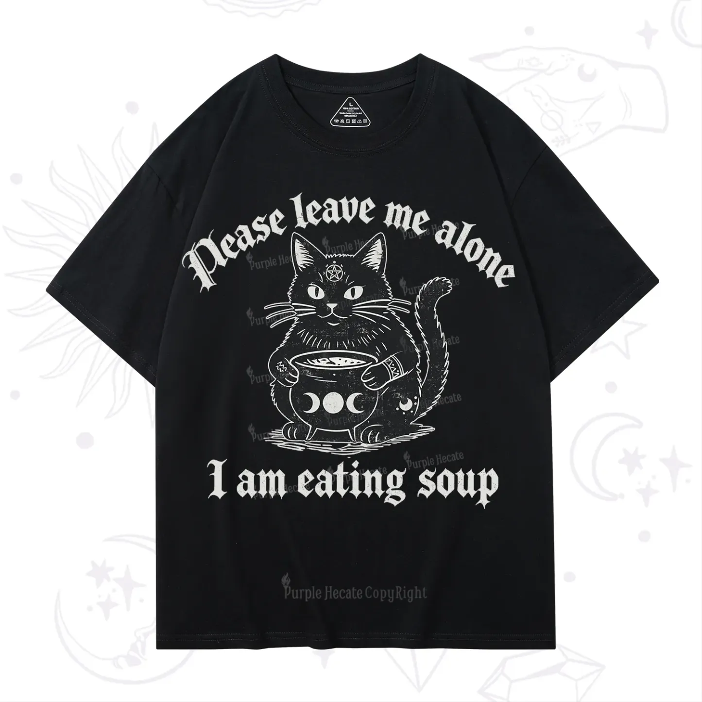 Purplehecate Magic Cat Eating Soup T-Shirt
