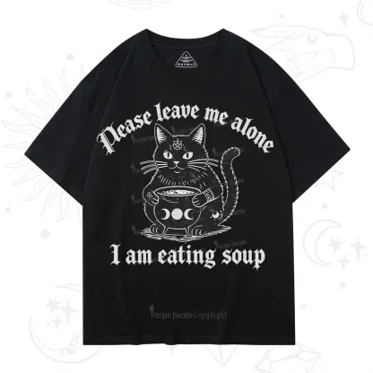 Purplehecate Magic Cat Eating Soup T-Shirt