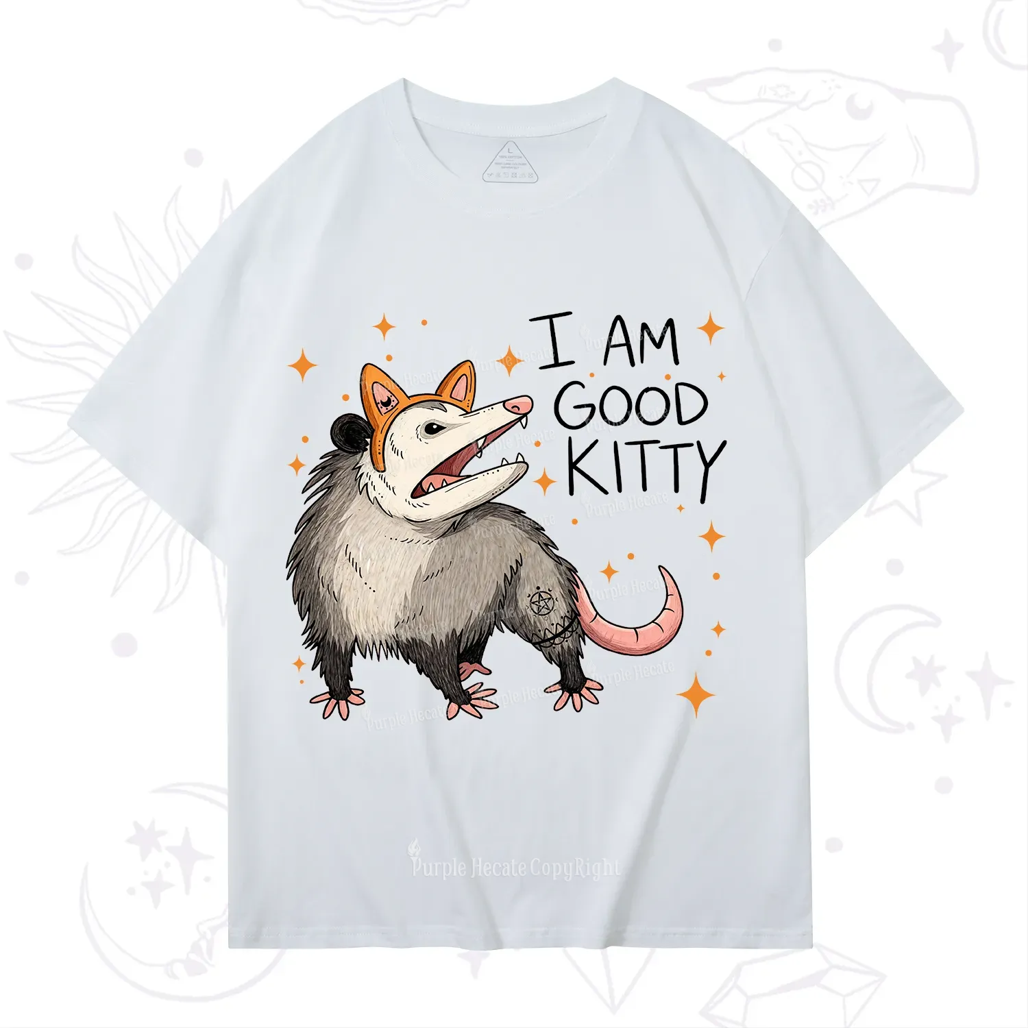 Purplehecate Funny Opossum I Am Good Kitty T-Shirt
