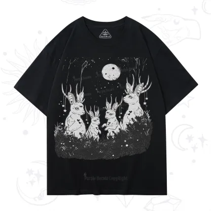 Purplehecate Moonlit Antler Bunny T-Shirt