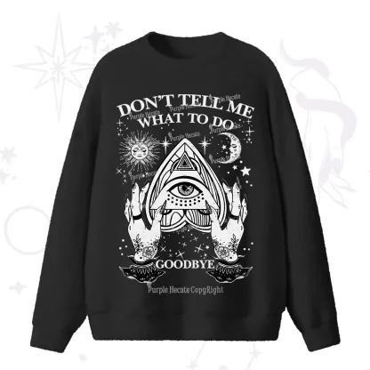 Purplehecate Don't Tell Me What To Do Witch Planchette Eye Fuzzy Ugly Sweater