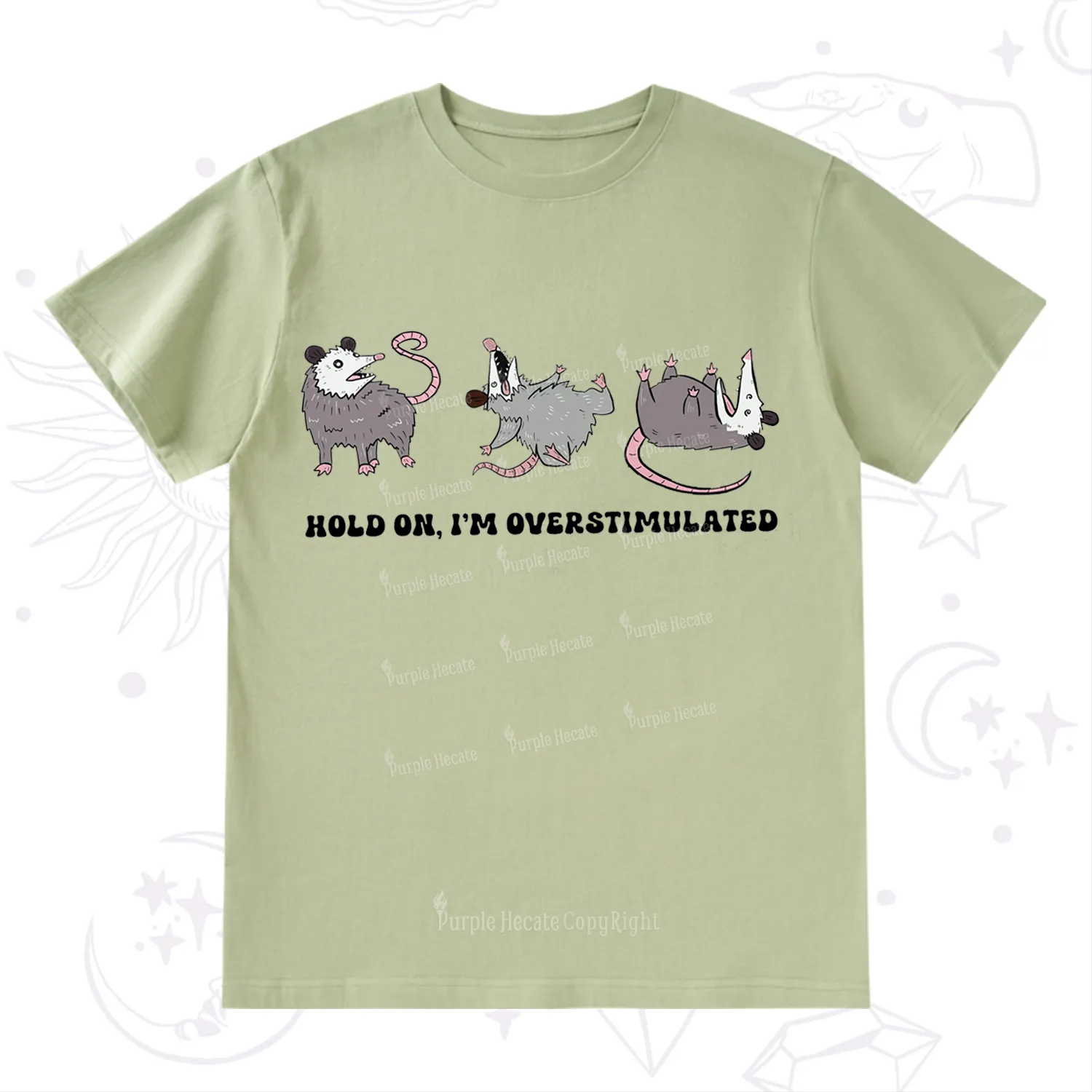 Purplehecate Hold On I'm Overstimulated T-Shirt