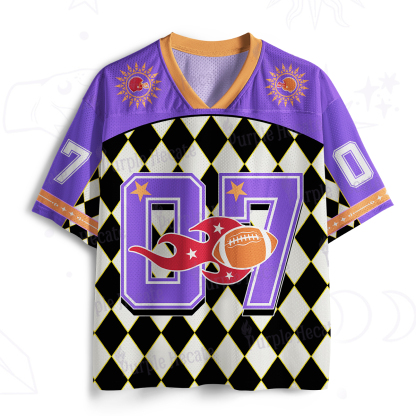 Purplehecate Purple Harlequin Gridiron Football Mesh Jersey