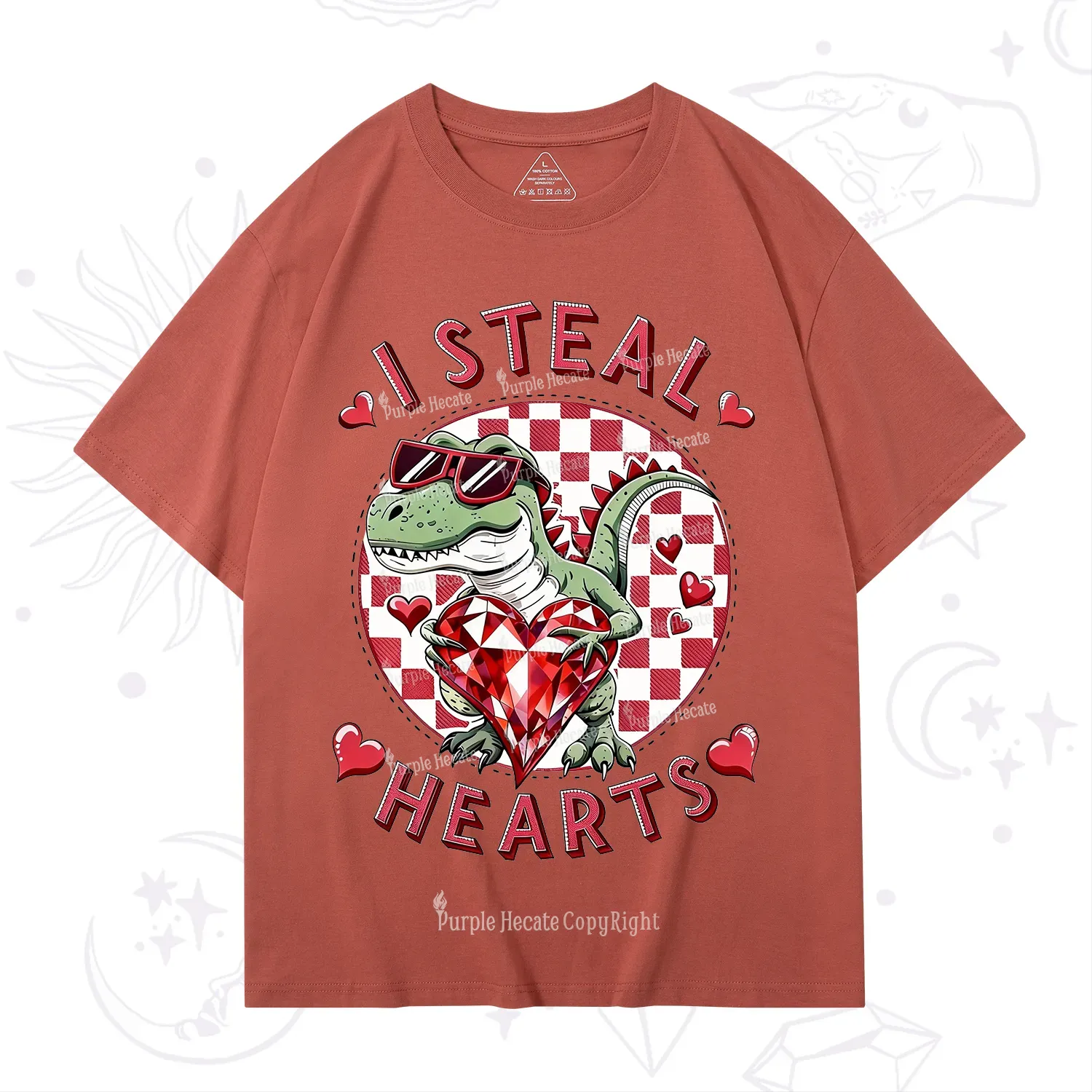 Purplehecate I Steal Hearts Valentine T-Shirt