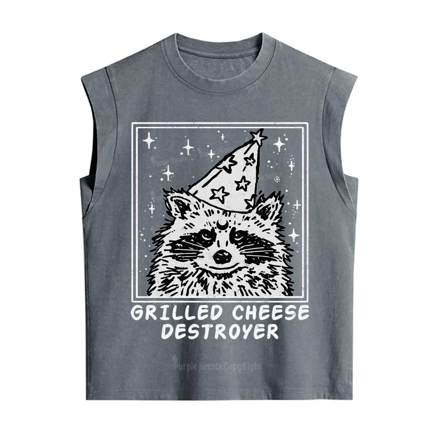Purplehecate Grilled Cheese Destroyer Raccoon Vintage Washed Tank