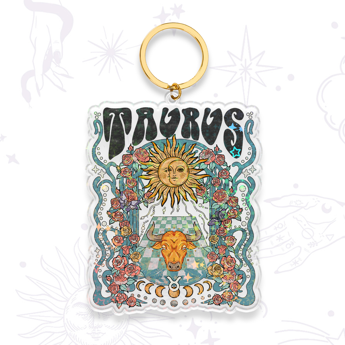 Magic Purplehecate Taurus Spirit Zodiac Keychain