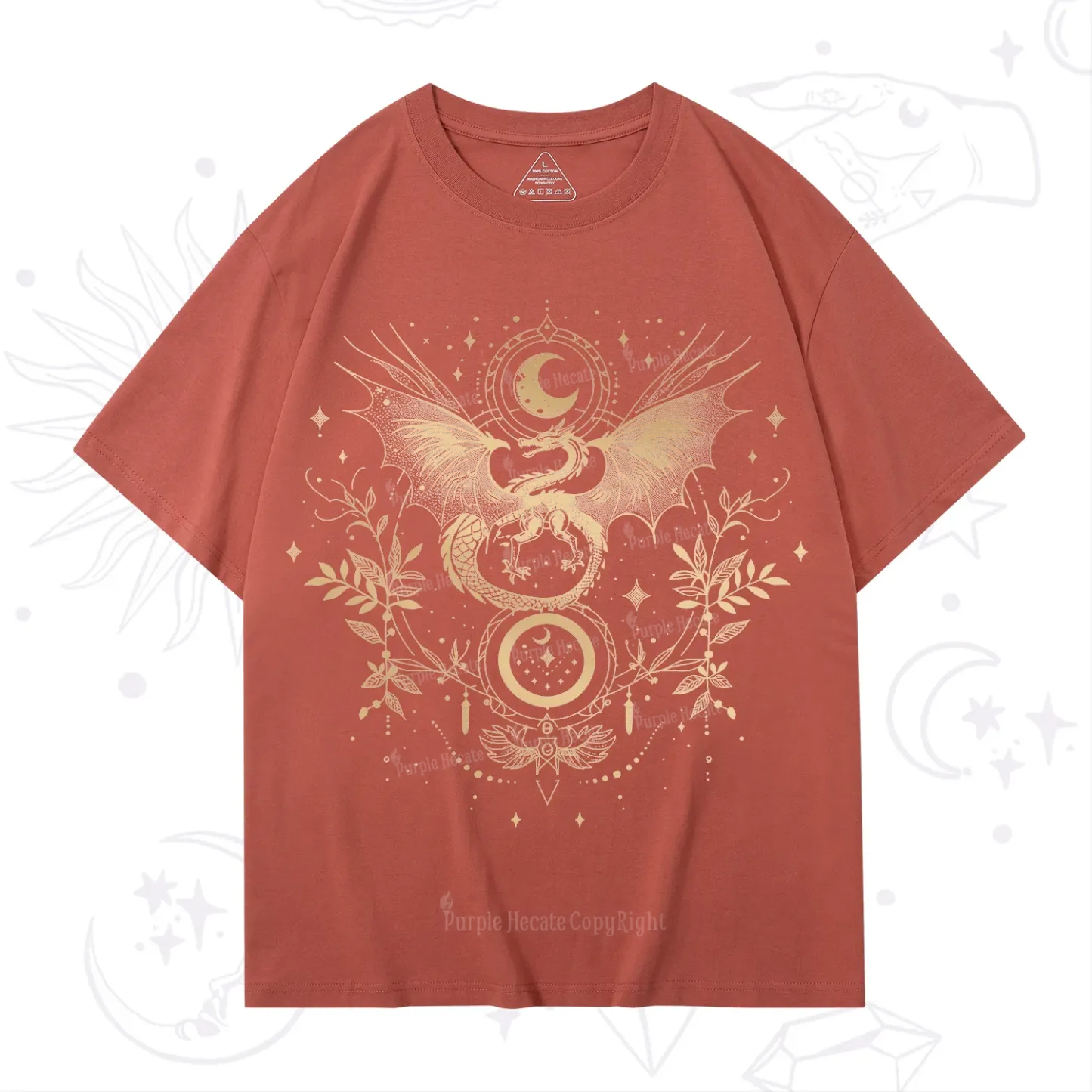 Purplehecate Celestial Dragon Moon Phase T-Shirt