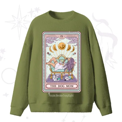 Purplehecate The Dog Mom Tarot Fuzzy Ugly Sweater