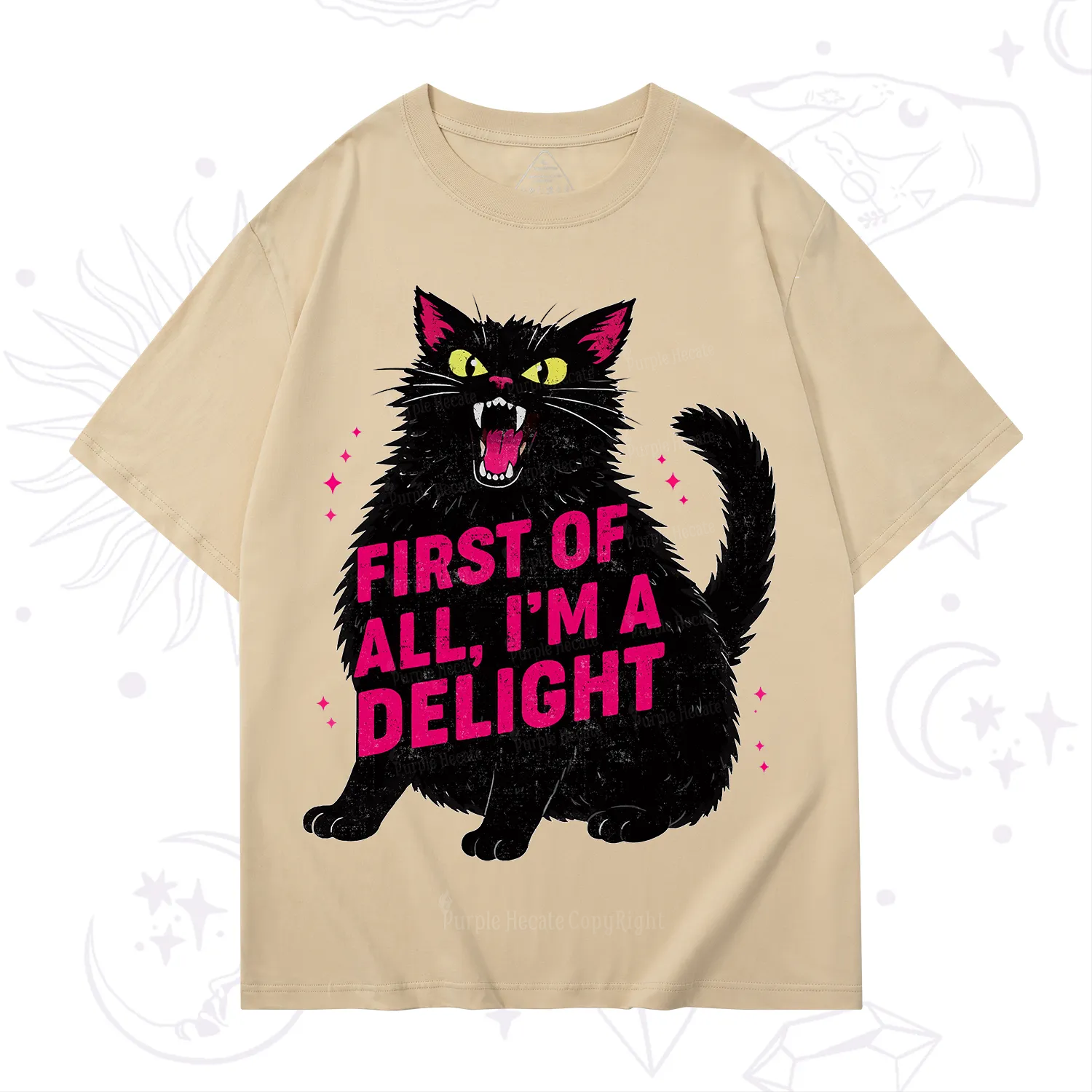 Purplehecate First Of All I'm A Delight Cat T-Shirt