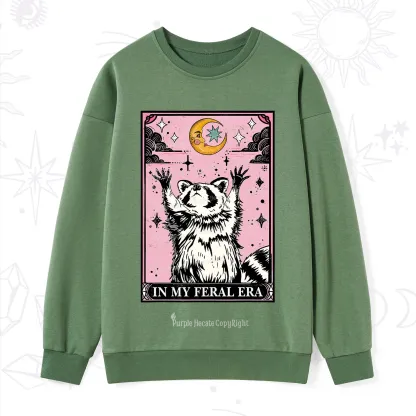 Purplehecate The In My Feral Era Tarot Raccoon Sweatshirt