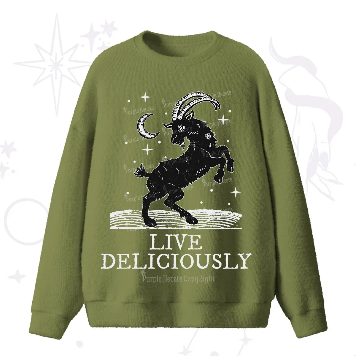 Purplehecate Live Deliciously Fuzzy Ugly Sweater
