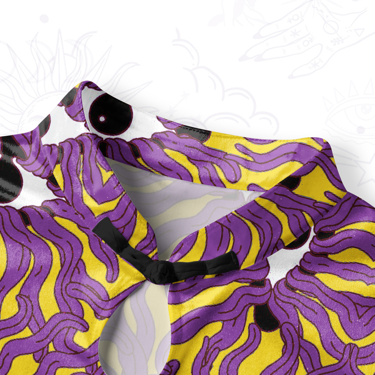 Purplehecate Psychedelic Wave Eyes Velvet Bodycon Dress
