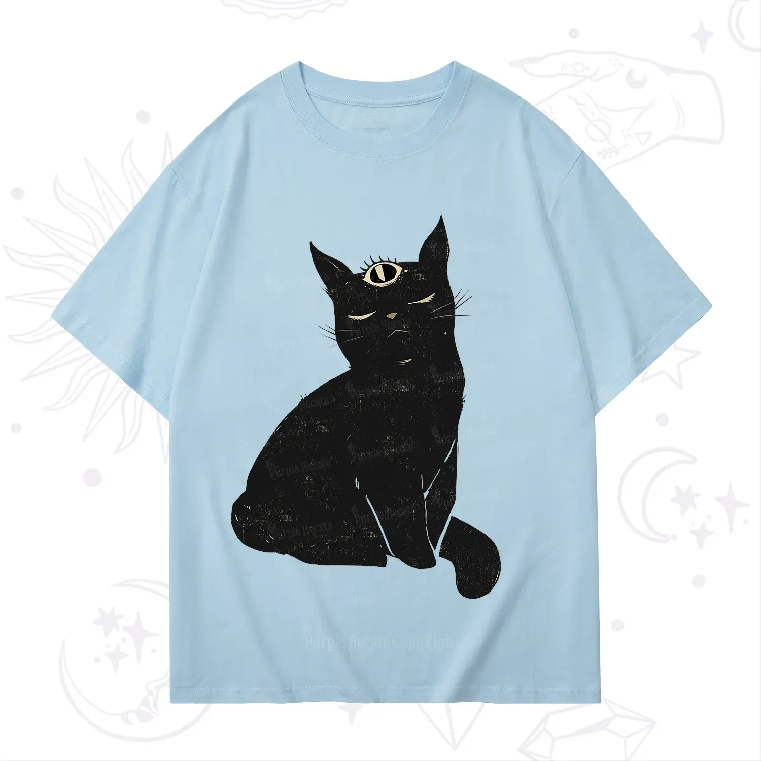 Purplehecate Third Eye Black Cat T-Shirt