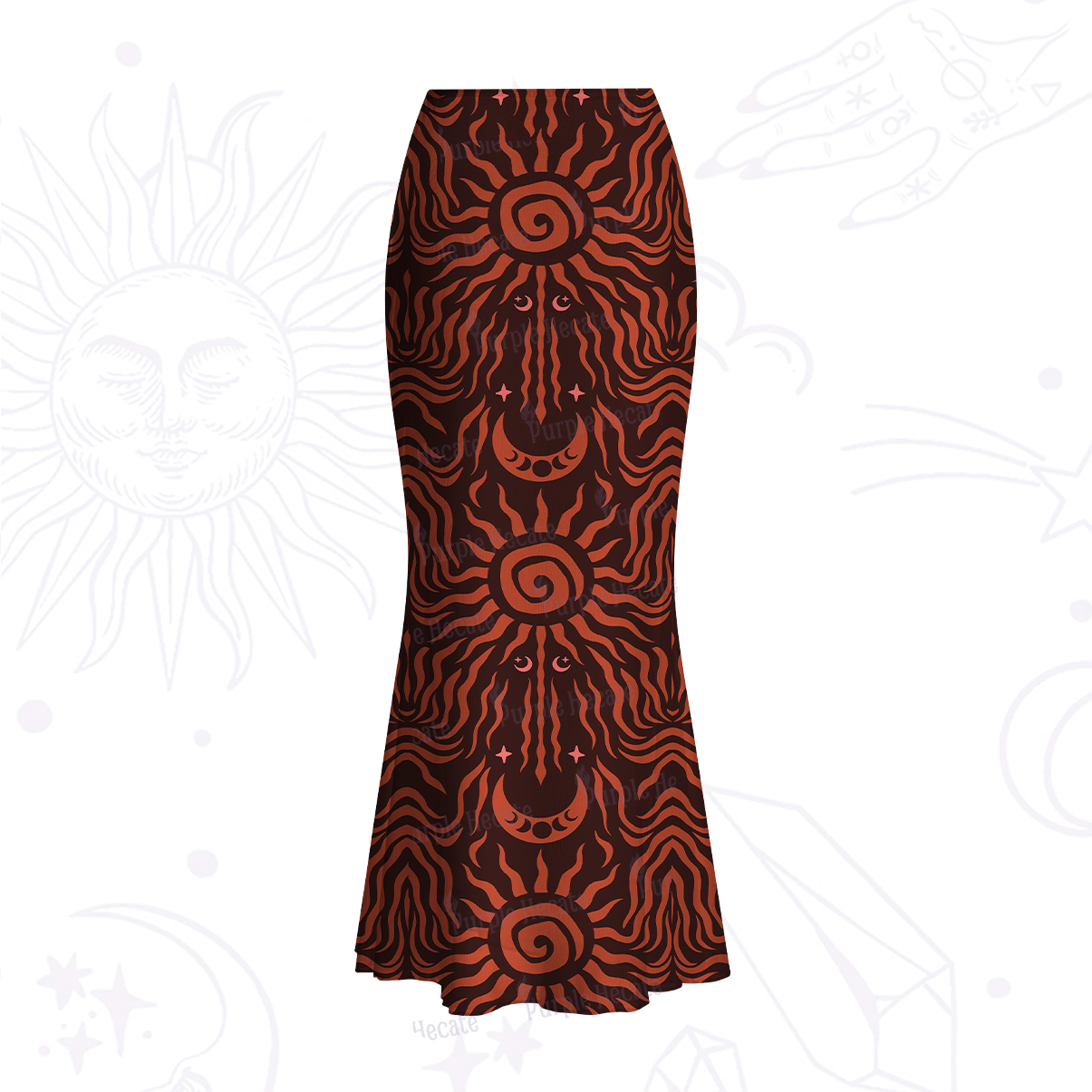 Purplehecate Solar Ritual Mesh Mermaid Hem Skirt