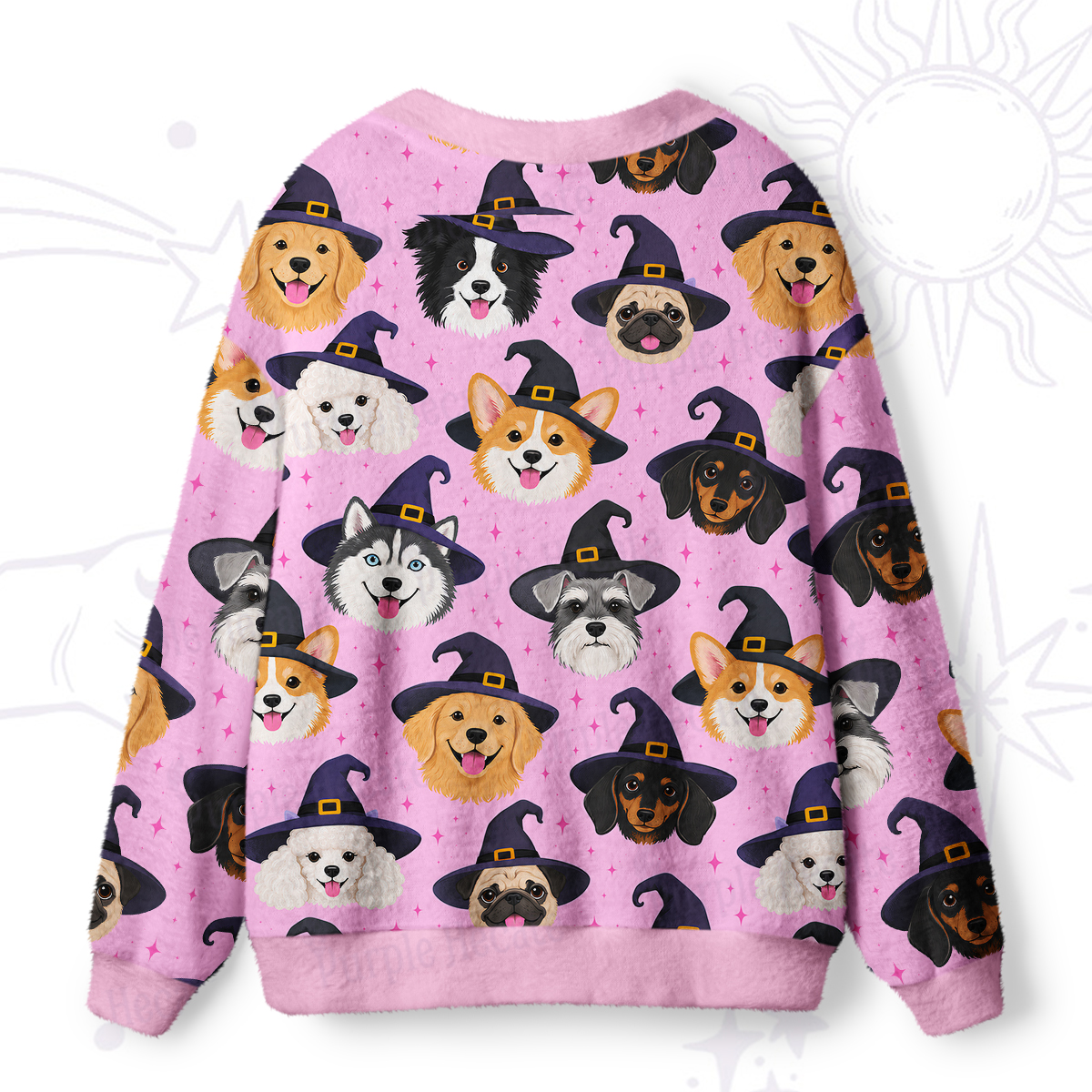 Purplehecate Witch Hat Puppy Magic Ugly Cardigan Sweaters