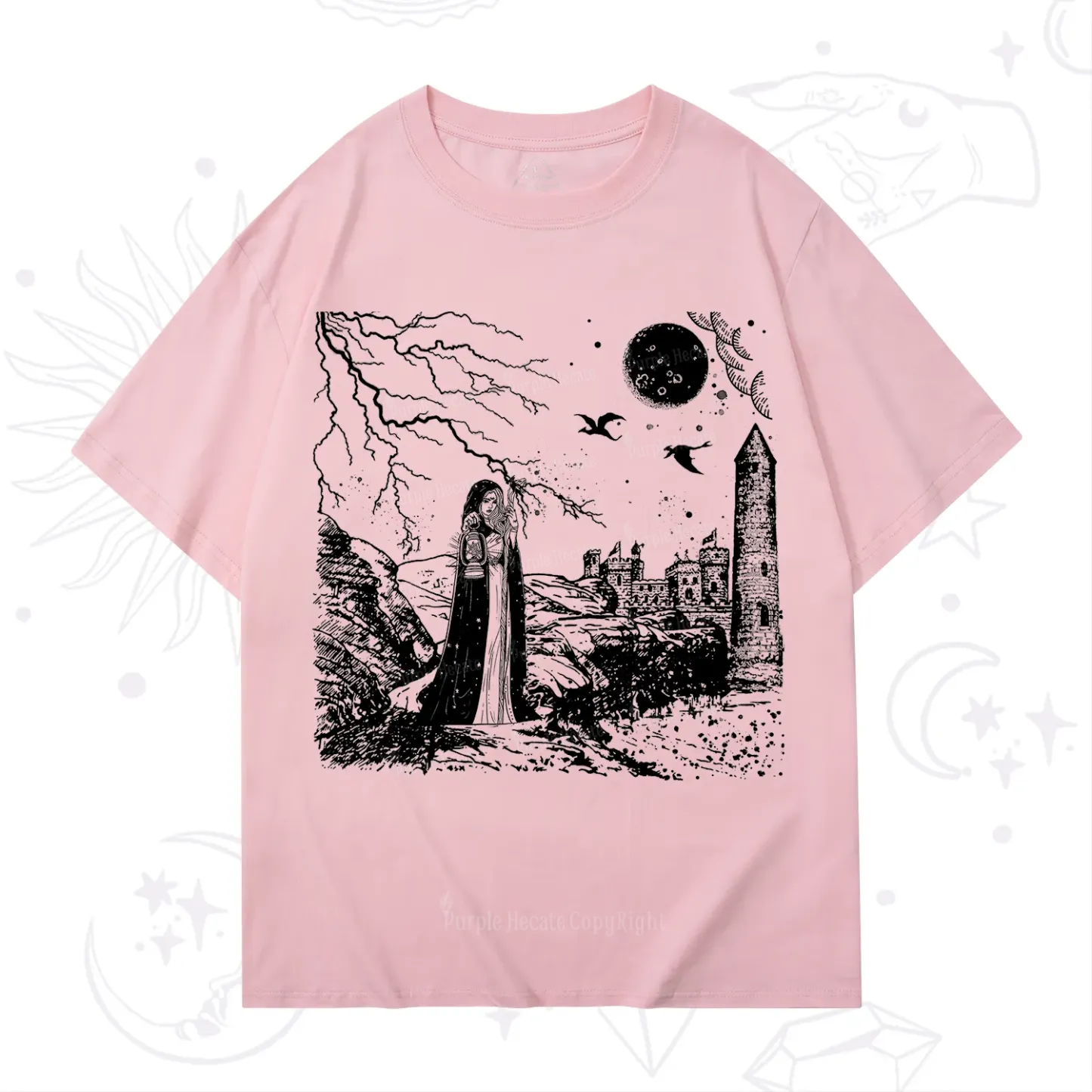 Purplehecate Black Moon Witch Spell Casting T-Shirt