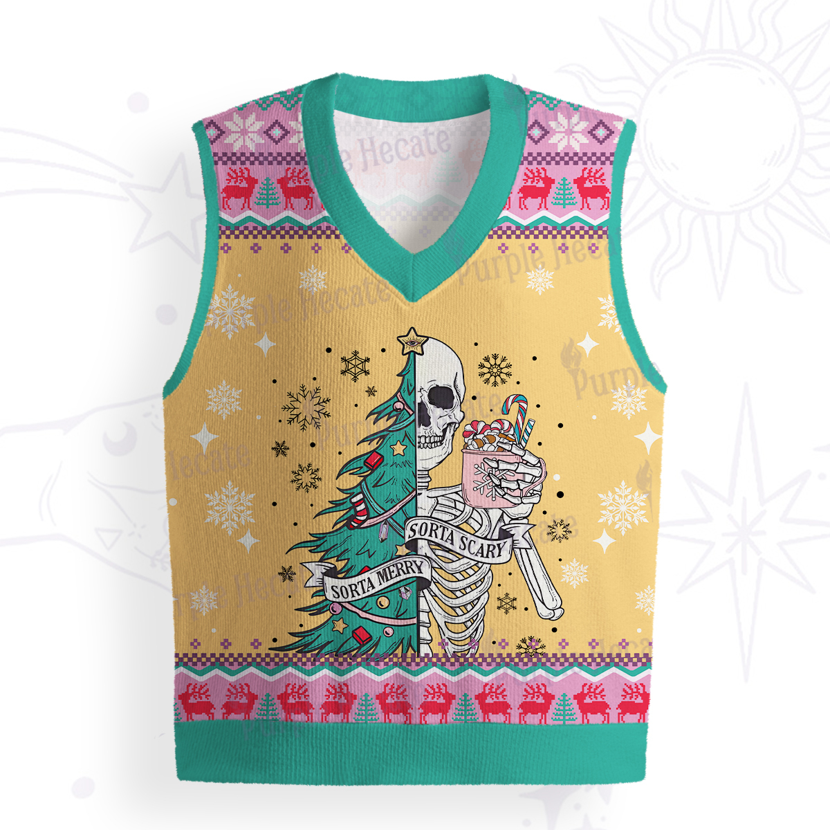 Purplehecate Sorta Merry Sorta Scary Christmas Ugly Sweater Vest