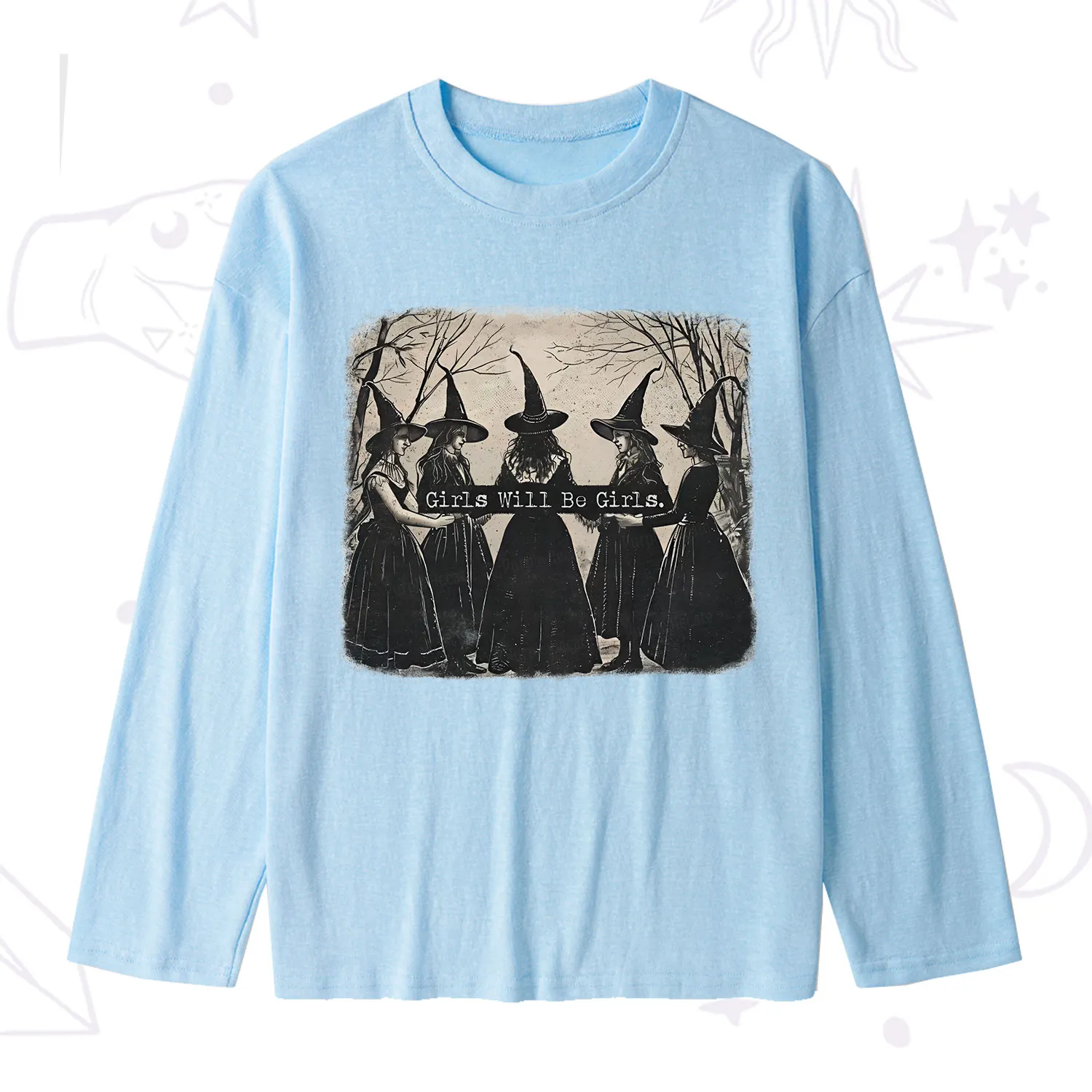 Purplehecate Girls Will Be Girls Witch Slub Long Sleeve T-Shirt