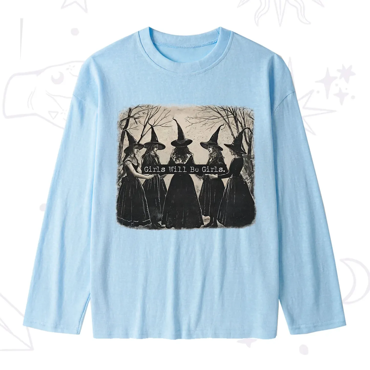 Purplehecate Girls Will Be Girls Witch Slub Long Sleeve T-Shirt