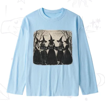 Purplehecate Girls Will Be Girls Witch Slub Long Sleeve T-Shirt