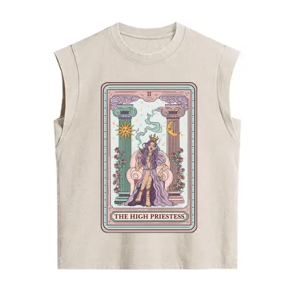 Purplehecate The High Priestess Tarot Card Vintage Washed Tank