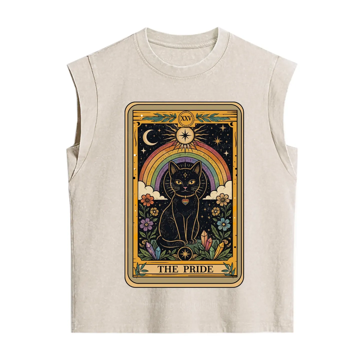 Purplehecate The Pride Black Cat Tarot Vintage Washed Tank