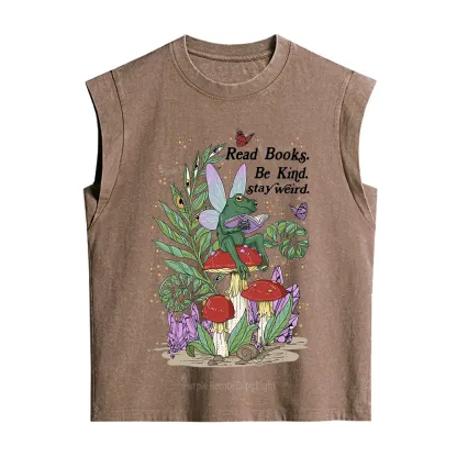 Purplehecate Read Books Be Kind Stay Weird Vintage Washed Tank