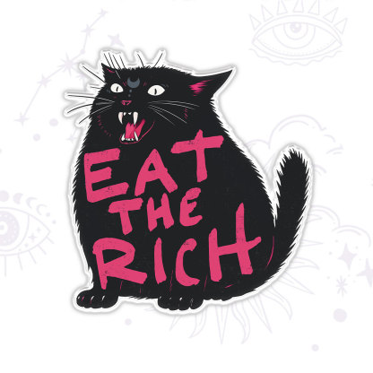 Purplehecate Eat The Rich Cat Magnet
