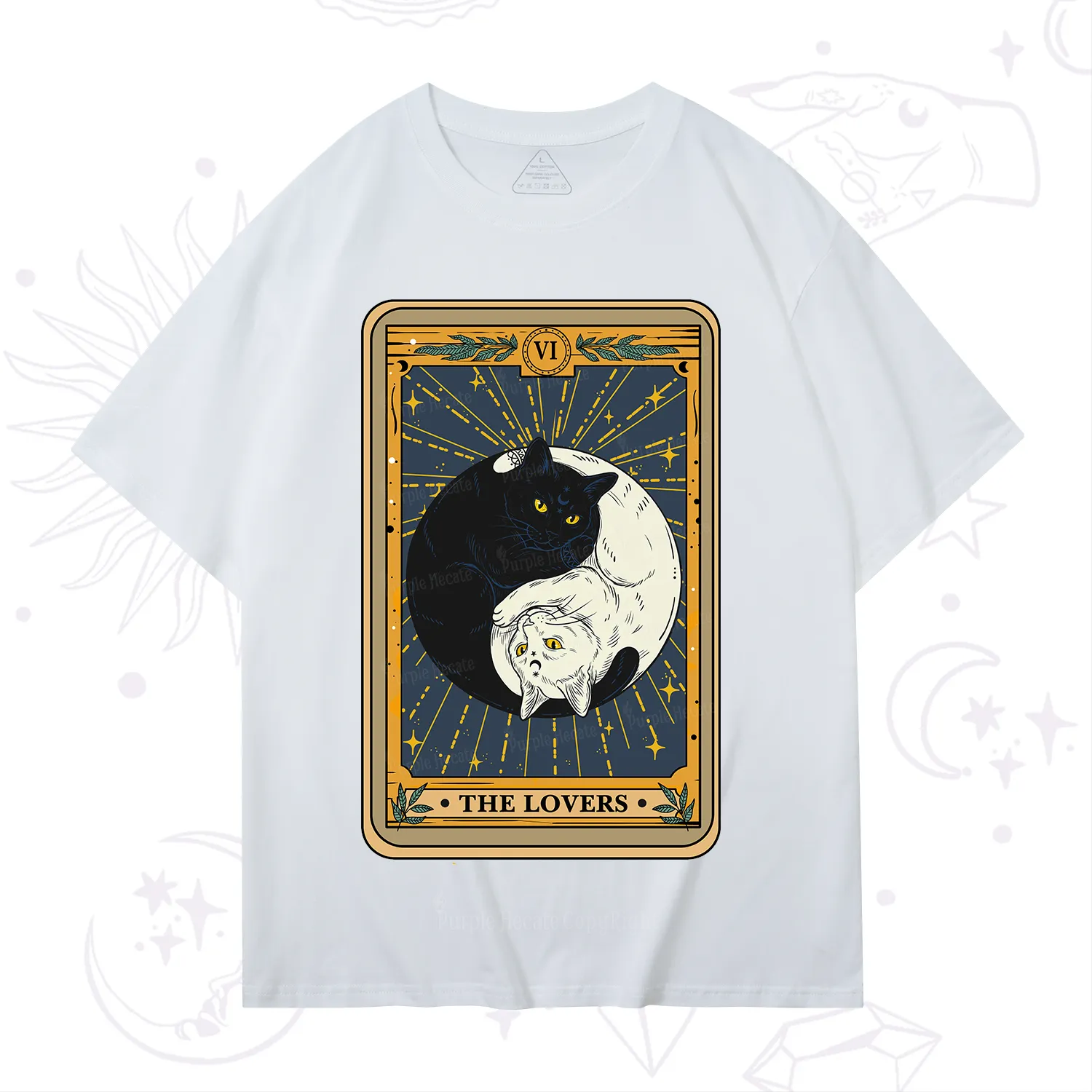 Purplehecate The Lovers Cat Tarot T-Shirt