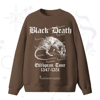 Purplehecate Black Death European Tour Fuzzy Ugly Sweater