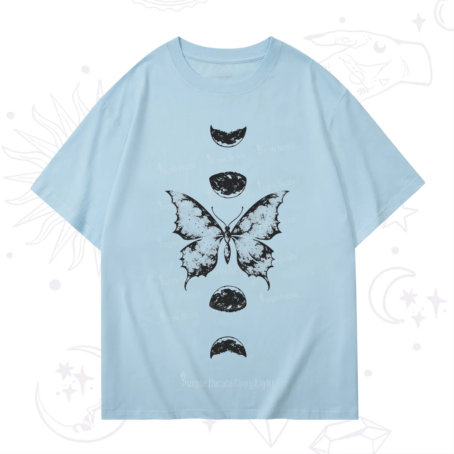 Purplehecate Lunar Butterfly Phases T-Shirt